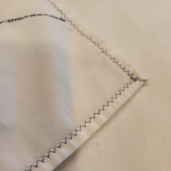 Vintage Embroidered Cross Stitch Tablecloth 116”x66” with 12 Matching Napkins - Picture 5 of 11